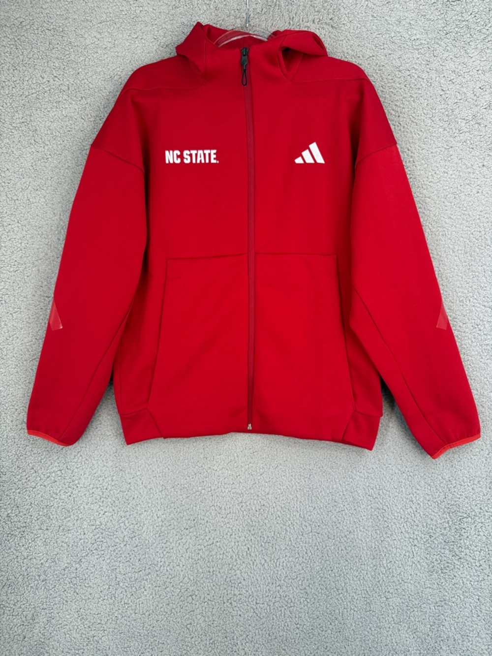 NC State adidas Men’s medium Red full zip long sleeve Hoodie Pockets athlete